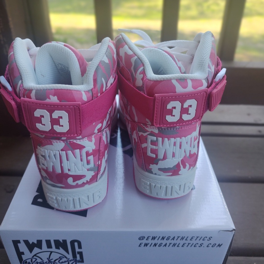 Ewing Athletics 33 HI Womens Pink Camo High Top Basketball Sneakers Retro Shoes - Picture 2 of 7